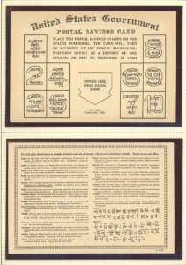 U.S. #POSTAL SAVINGS CARD 