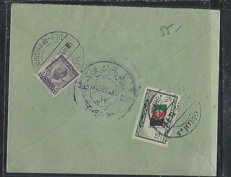 AFGHANISTAN(PP2408B) KING 35P+FLAG 70 P ON REG COVER