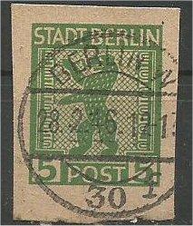 BERLIN, 1945, used 5pf Berlin Bear Scott 11N1 Stationary