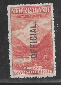 NZ 1907 5s Mt. Cook Official