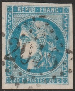 France 1870 Sc 45 used 2046 (Lille) GC cancel