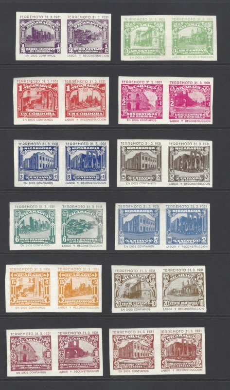 Nicaragua,Earthquake,before & after.OG H 'TERREMOTO 31-3-1931. Unissued.