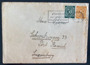 1947 Berlin Germany Cover to Prisoner Of War camp Remich Luxembourg Max Pieper 8