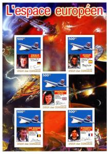 COMOROS SHEET IMPERF SPACE COSMONAUTS