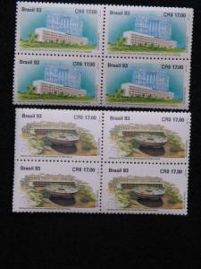 Brazil–1993–Brazil–Famous Schools–2X -Blocks of 4 stamps–MINT