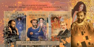 Guinea 2012 - Gustav Klimt (1862-1918), John Malkovich. Mi 9328-9330