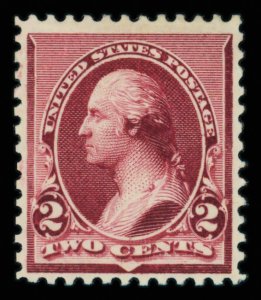 United States #219D Mint hr fine to very fine   Cat$160 1890, 2¢ lake