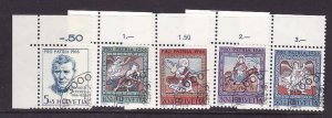 Switzerland-Sc#B355-9- id5-used semi-postal set-Angels-1966-