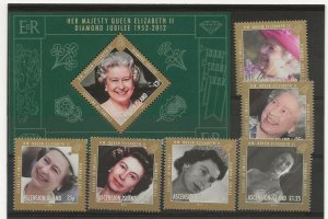 Ascension 2012 Diamond Jubilee  set of 6 + miniature sheet sg.1121-7MNH