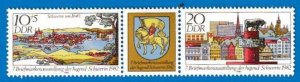 GERMANY DDR SCOTT#2281a 1982 YOUTH STAMP EXPO PAIR W/ LABEL- MNH