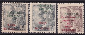 Spanish Guinea 1949 Sc 302-3 set MNH** both overprint spacings