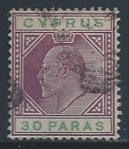 Cyprus #51 Used 30pa King Edward VI - Wmk. 3