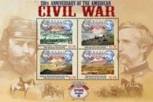 Bequia - 2011 American Civil War 150th Anniversary Stamp Sheet of 4  - MNH #5