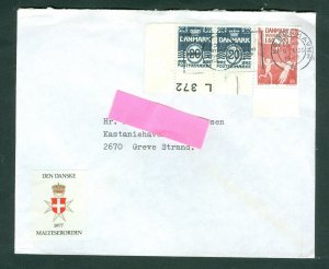 Denmark. 1982. Cover. Poster Stamp Maltese Order. Copenh. Adr: Greve Strand