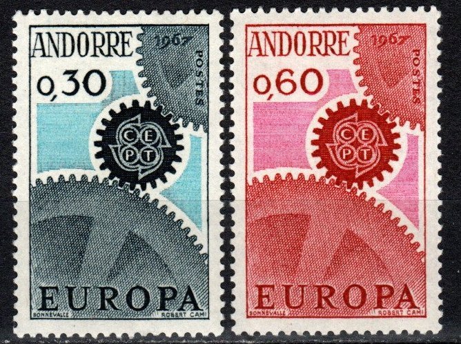 Andorra (Fr) #174-5 F-VF Unused CV $10.75 (X546)