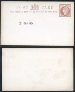 1885 ESSAY for the 1/2d Post Card Handstamped 2nd January 1885