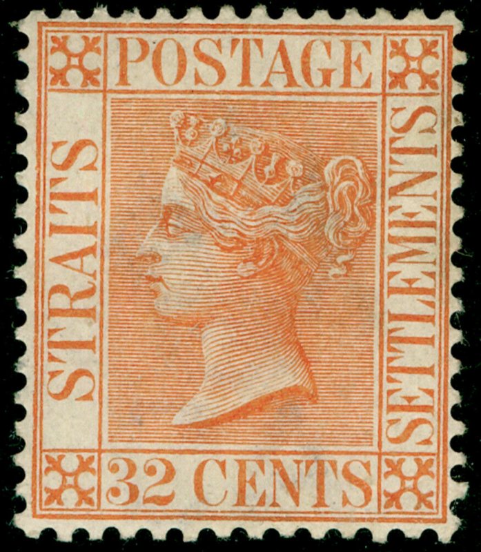 MALAYSIA - Straits Settlements SG70, 32c orange-vermilion, M MINT. Cat £16.