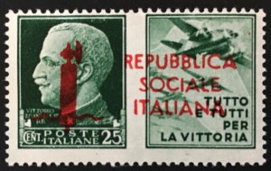 ITALY RSI (Social R.) War Propaganda ESSAY Sass.P3 cv 960$ CERT. AVANZO MNH** R+