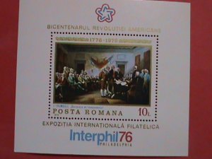 ROMANIA STAMP:1976 SC#2609 BICENTENIR OF AMERICAN -INTERPIL'76 STAMP SHOW S/S