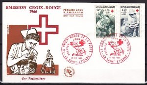 France, Scott cat. B402-B403. Red Cross Nurses issue. First day cover. ^