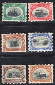 MOMEN: US STAMPS #294-299 PAN AMERICAN SET MINT OG H LOT #76898*