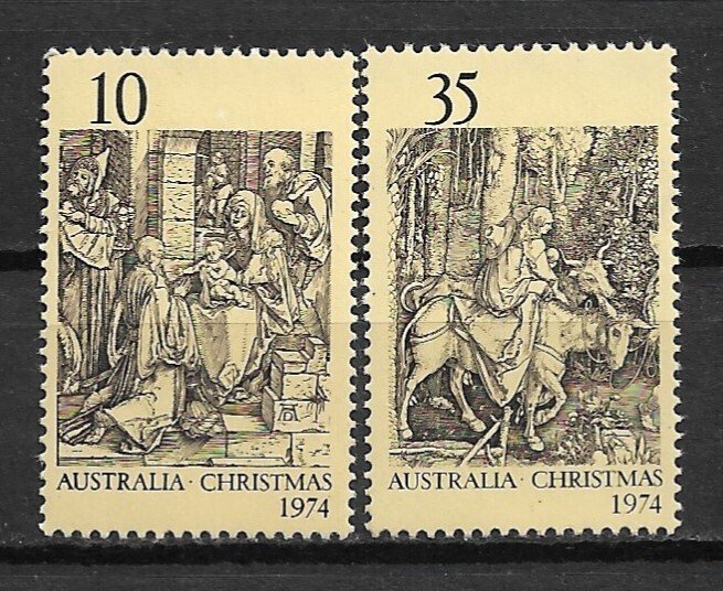 1974 Australia 600-1 complete  Christmas set of 2 MNH