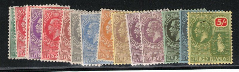 Virgin Islands #53 - #66 Very Fine Mint Lightly Hinged Set - Two Shades Of 1P