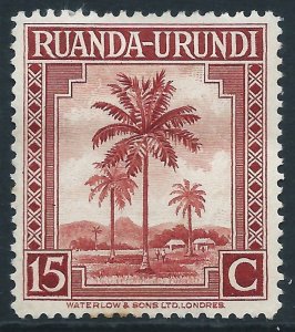 Ruanda-Urundi, Sc #70, 15c MH