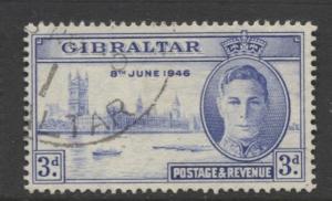 Gibraltar - Scott 120 - Peace Issue -1946 - VFU - Single 3d Stamp