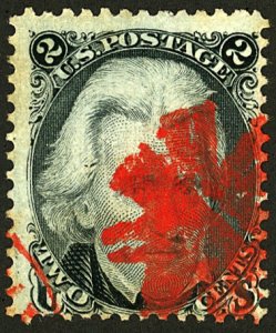 U.S. #84 USED RED CANCEL