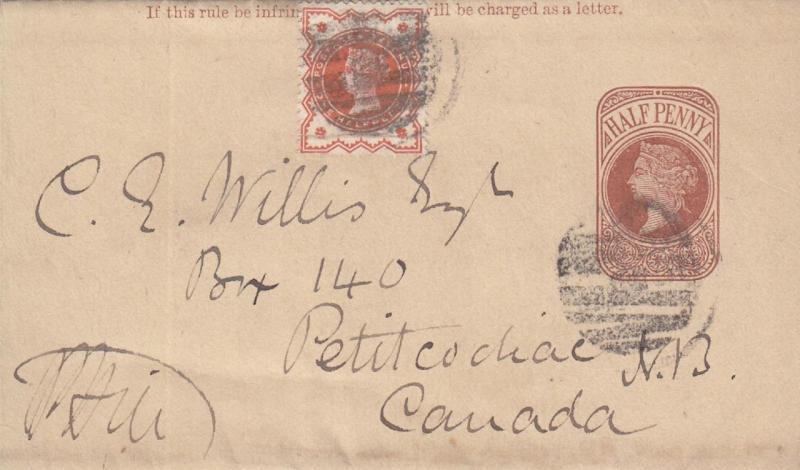 1887, England to New Brunswick, Canada, Wrapper (21567)