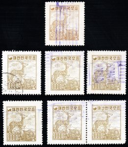 Korea Stamps # 199 Used VF Lot Of 7 Scott Value $140.00