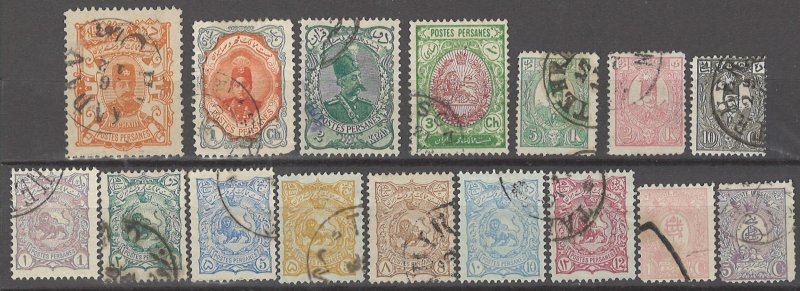 COLLECTION LOT # 3026 IRAN 16 STAMPS 1889+ CV+$26