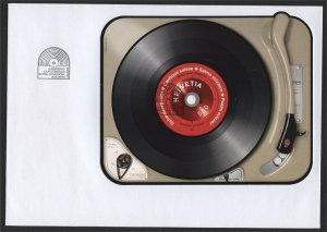 SWITZERLAND, MODERN RARITY PHONOGRAPH  PLAYER, RECORD SS FDC