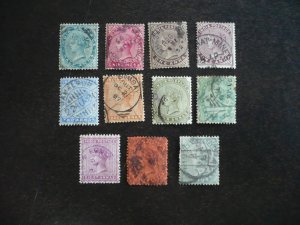 Stamps - India - Scott# 36-38a,40-46 - Used Part Set of 11 Stamps