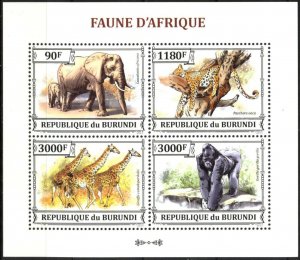 Burundi 2013 Fauna of Africa Sheet MNH