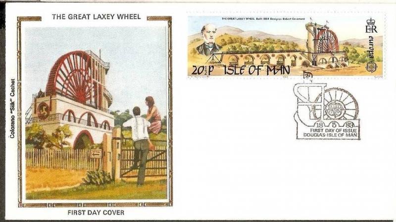 Isle of Man 1983 Great Laxey Wheel Designer Robert CosementColorano Silk Cove...