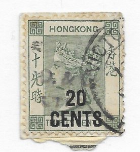 #52 Hong Kong Forged O/P? - CAT ($175.00) Stamp