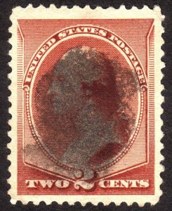 1883, US 2c, Washington, Used, Well centered, Sc 210