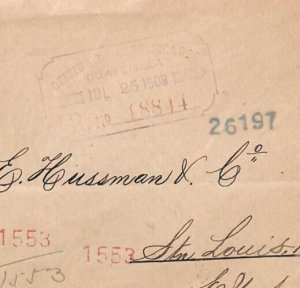 GUATEMALA Cover *SPECTACULAR STRIP{6} FRANKING* 1908 USA via New Orleans YT344