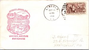 BUTTERFIELD OVERLAND MAIL EVENT CACHET - LINCOLN MISSOURI PARTICIPATES 1958