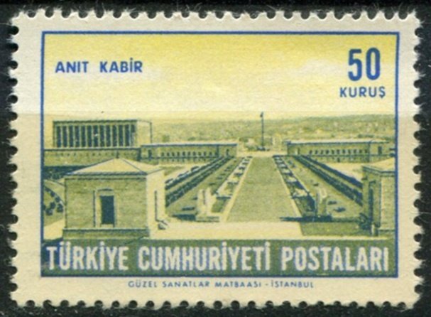 Turkey Sc#1574 MNH, 50k bl & yel, Ankara (1963)