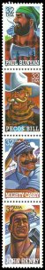 PCBstamps   US #3083/3086a Strip $1.28(4x32c) Folk Heroes, MNH, (4)