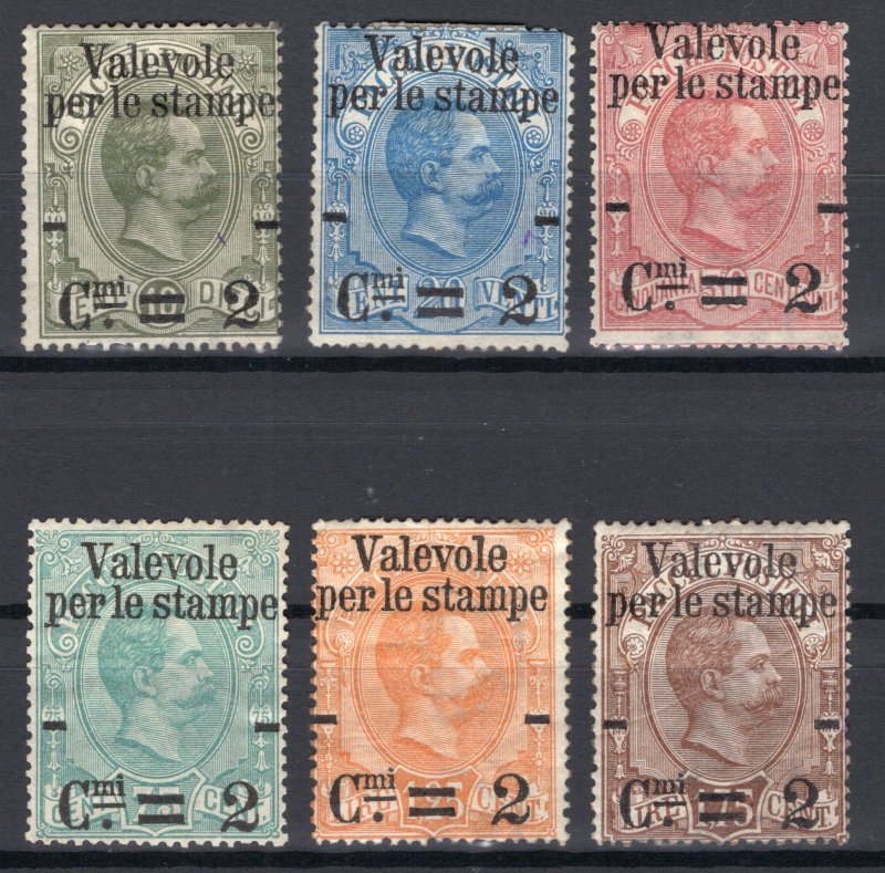 Italy: 1890 Mint Set Overprints