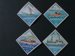 ​BARBADOS-1974- SC#392-5 FISHING BOATS  & SAILBOATS OF BARBADOS MNH-VF-RARE