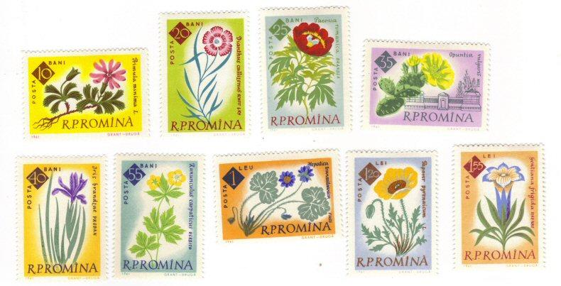 Romania #1459-67 flowers MH cpl set