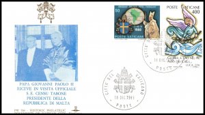 Vatican City Pope John Paul Visit with President Della 1989 Cover