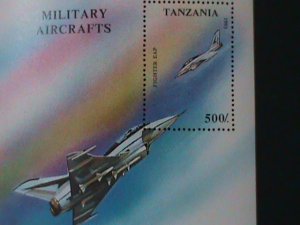 ​TANZANIA-1994-SC#1167 FIGHTER EAP-MILITARY AIRCRAFT-MNH S/S-VF LAST ONE