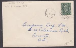 NEW BRUNSWICK SPLIT RING TOWN CANCEL COVER LOWER CAPE