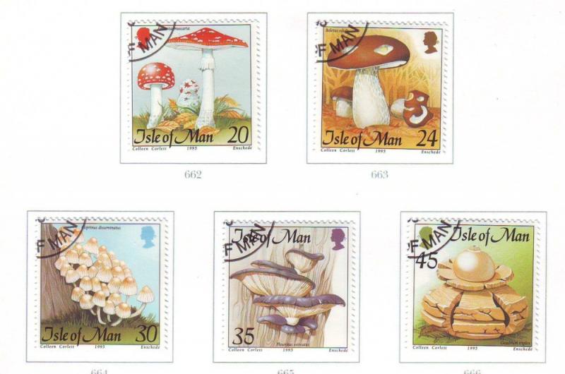 Isle of Man Sc 650-4 1995 Mushrooms stamp set used